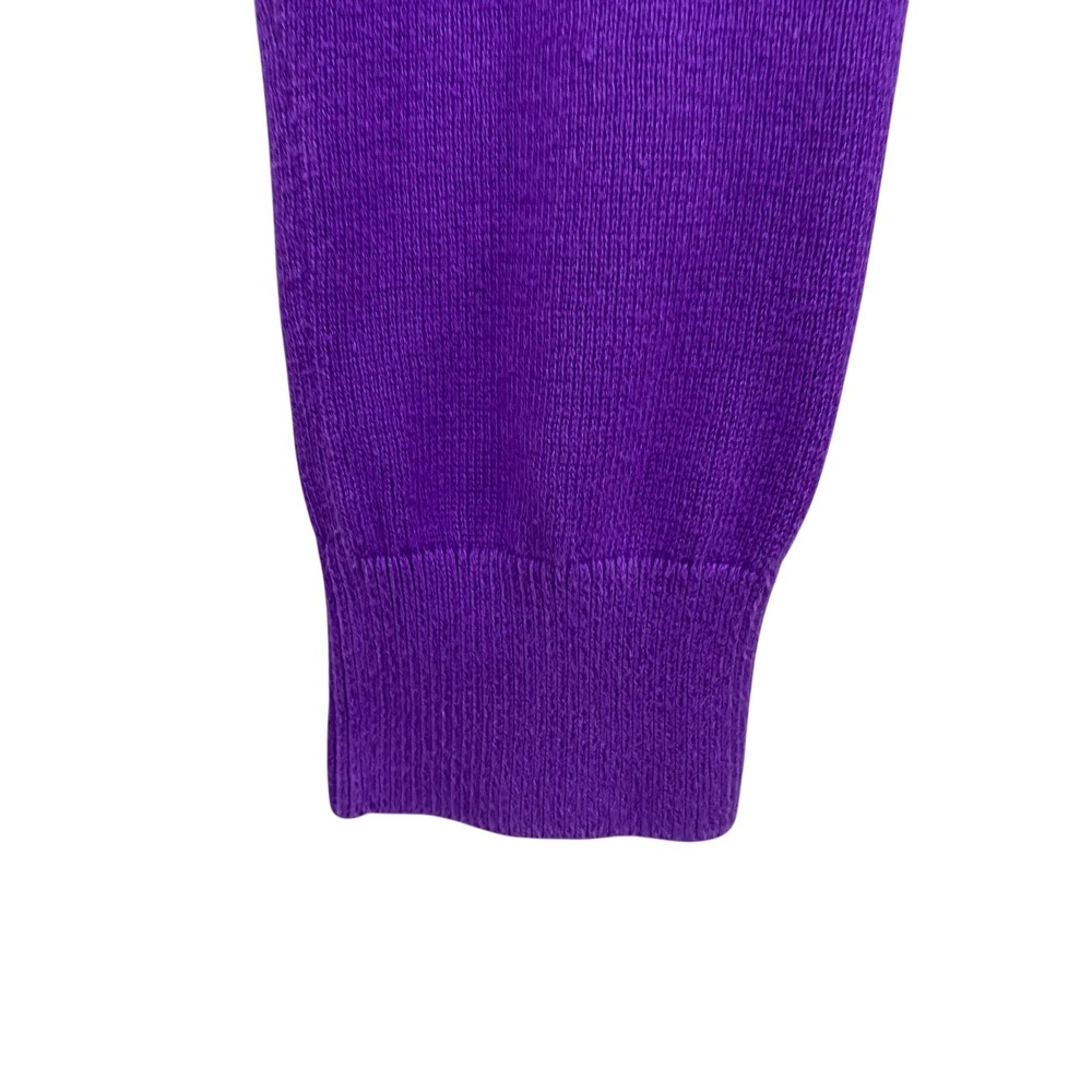Lauren Ralph Lauren Purple Ribbed Knit Sweater Buckle Detail Long Sleeve Women M - Picture 7 of 10